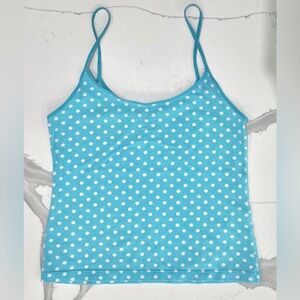 Y2K PINK Victoria’s Secret Polka Dot Cami Tank in Aqua Blue & White, size Small